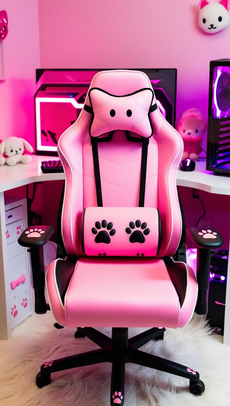 GAMING CHAIR FL-ONE PINK-BLACK-RED COLOR